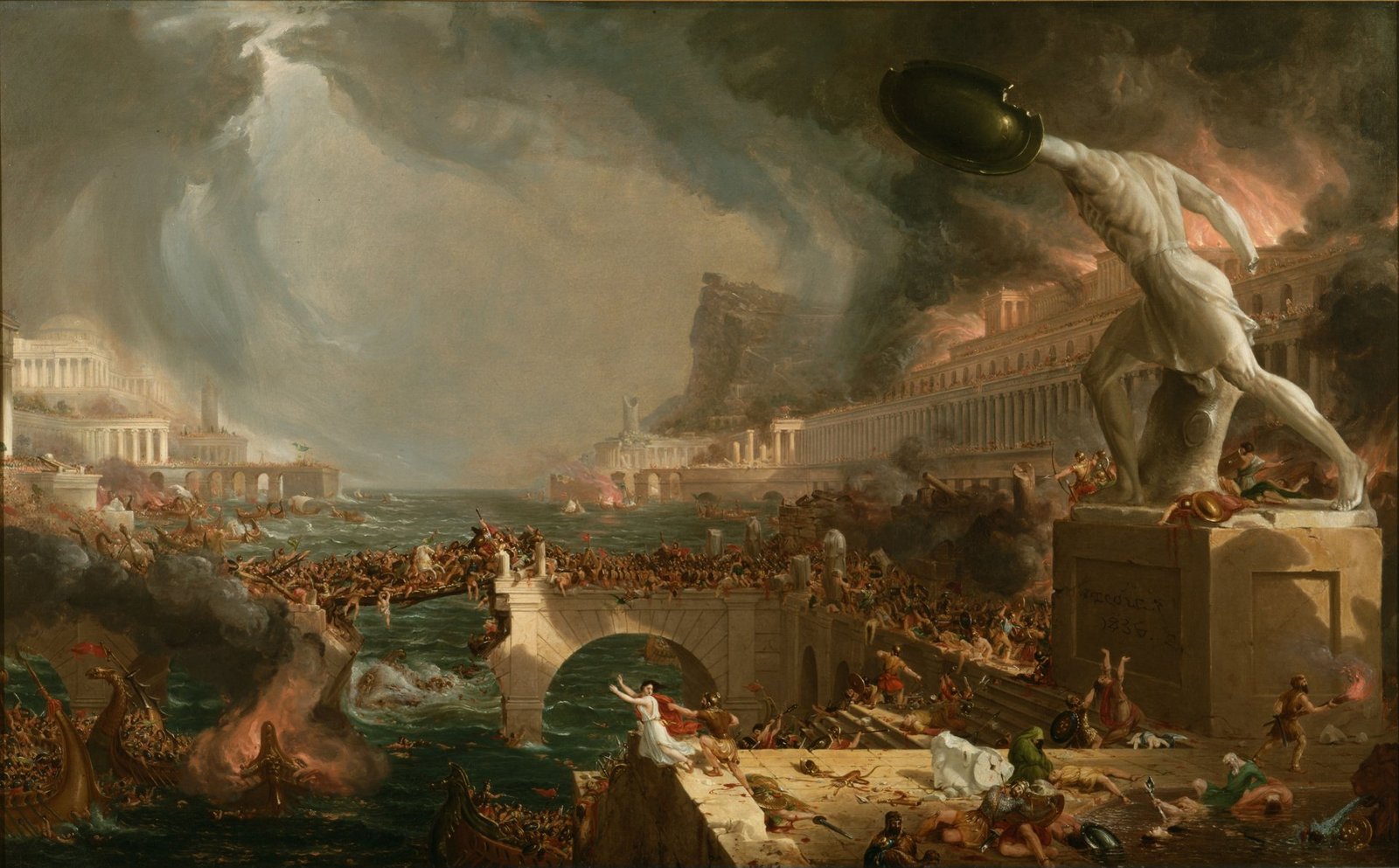 The fall of a proud city, as a painter of 1836 imagined it — Plato, Critias