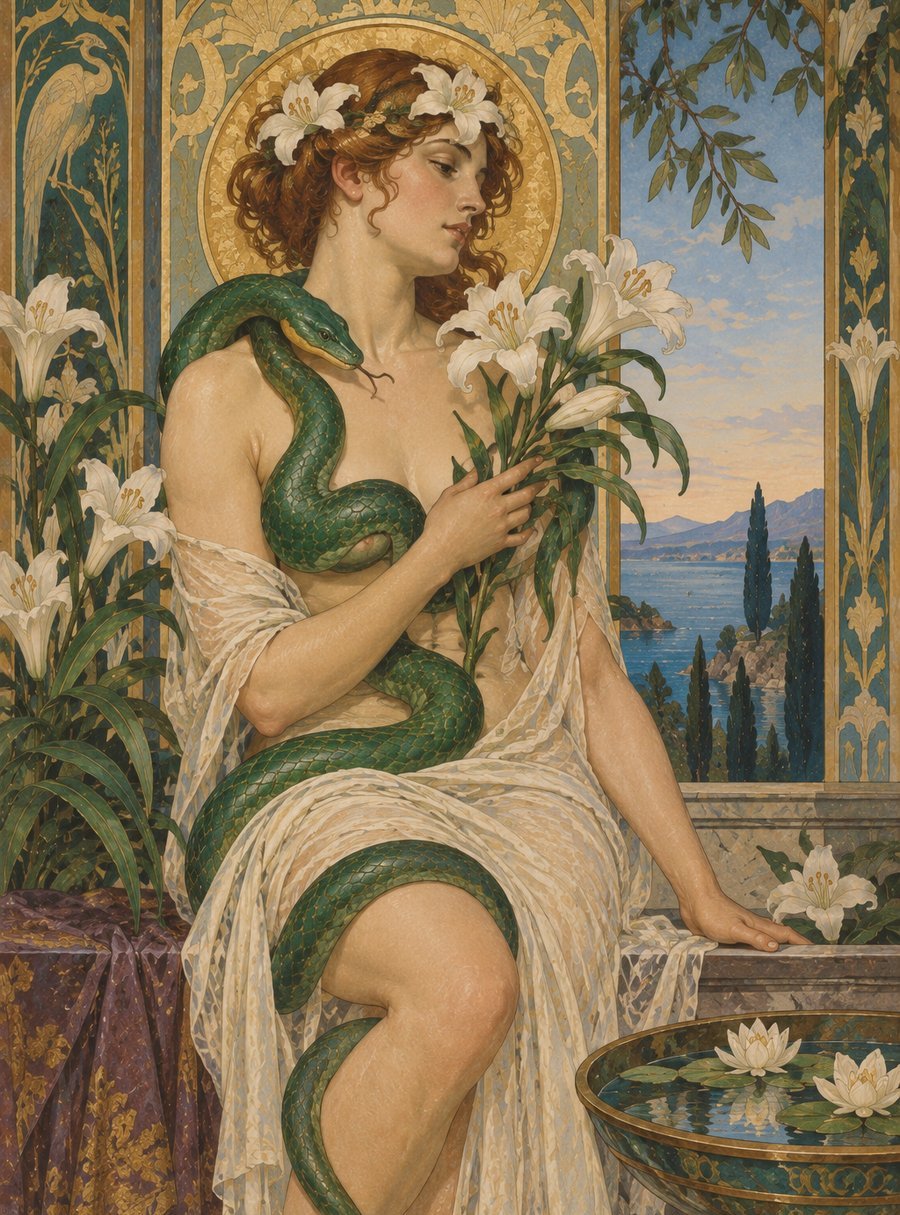 The Green Snake and the Beautiful Lily — interlinear cover