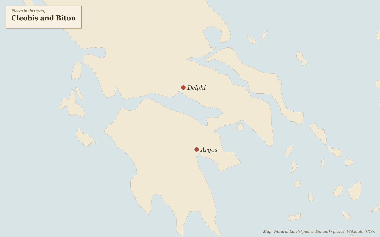 Places in this story: Cleobis and Biton — Herodotus, Histories