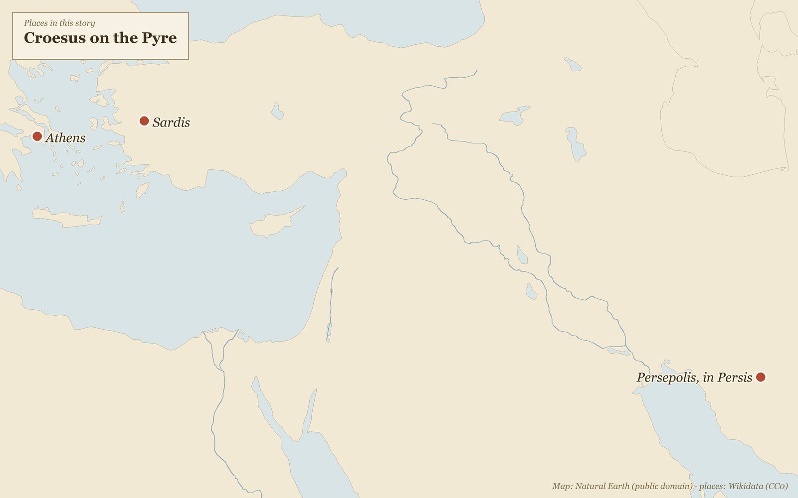 Places in this story: Croesus on the Pyre — Herodotus, Histories