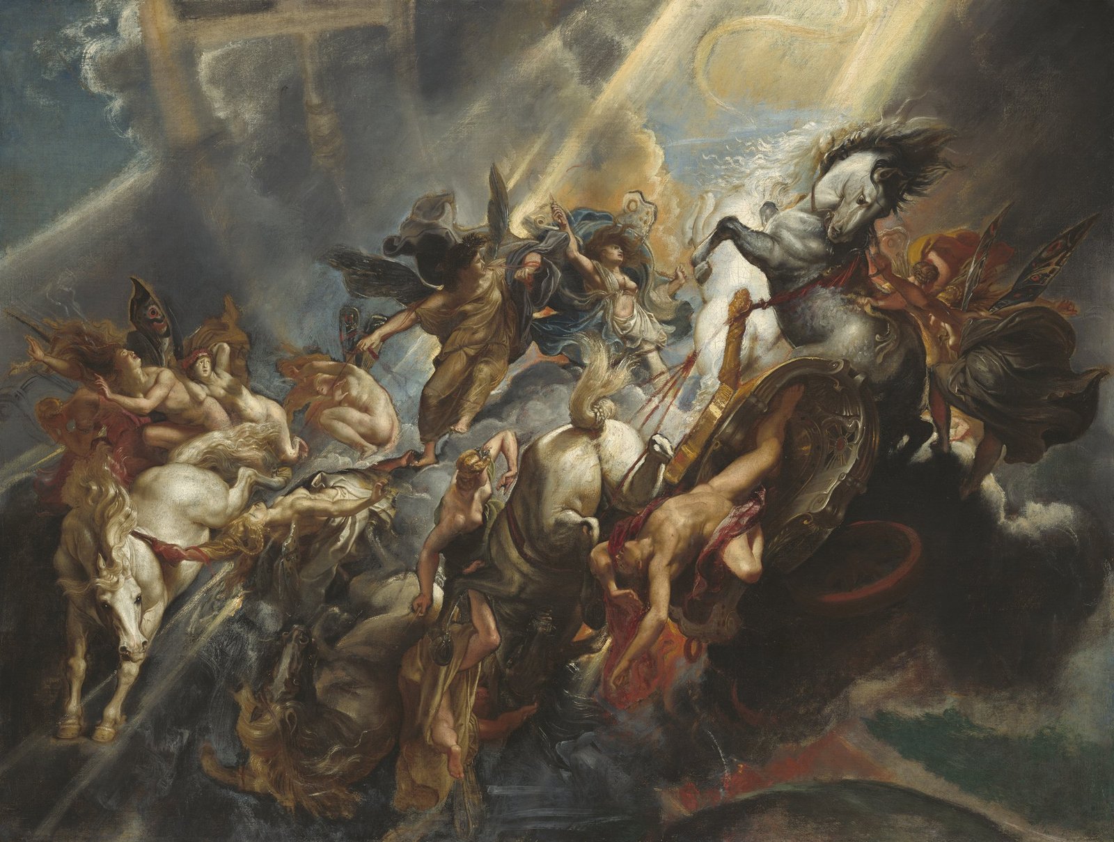 Phaethon falls from the Sun's chariot, the story the priest says hides a truth about the sky — Plato, Timaeus